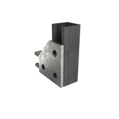 Platina Plana en L 3 perforaciones corte chaflán