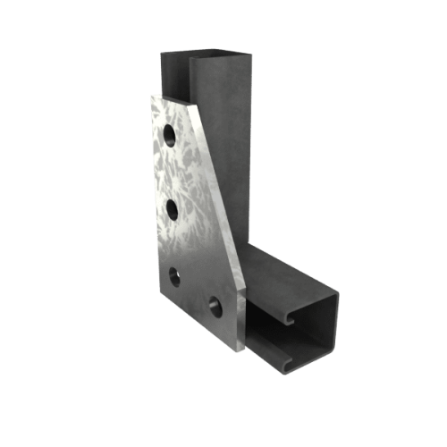 Platina Plana en L 4 perforaciones corte chaflán